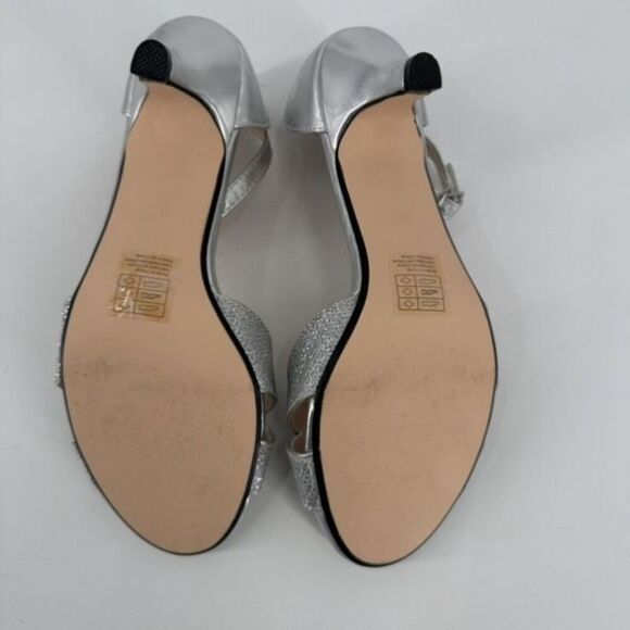 NWOT Touch Ups Clementine Silver Sparkle Glitter Sandal‎ Heels Pumps Size 8 - Picture 7 of 10